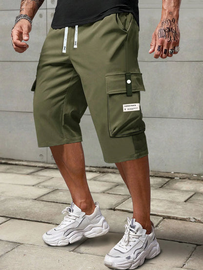 Straight Leg Cargo Capri Shorts