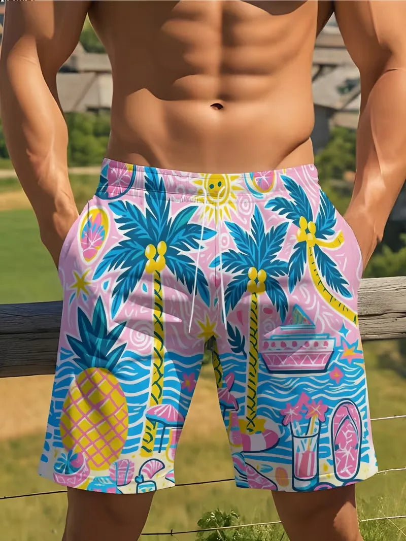 Pineapple Rainbow Print Shorts