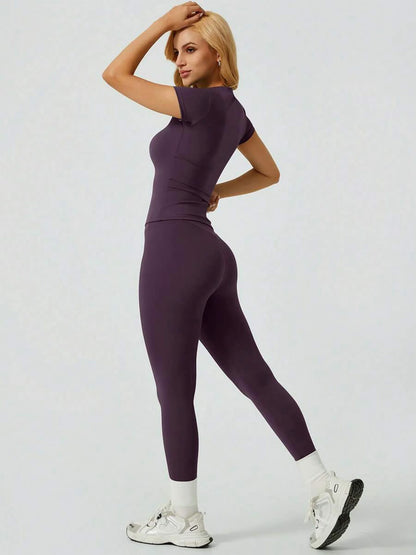 Short Sleeve Leggings Yoga Set