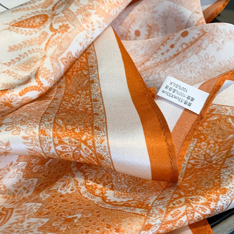 Paisley Print Satin Neck Scarf