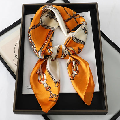 Plaid Satin Square Scarf
