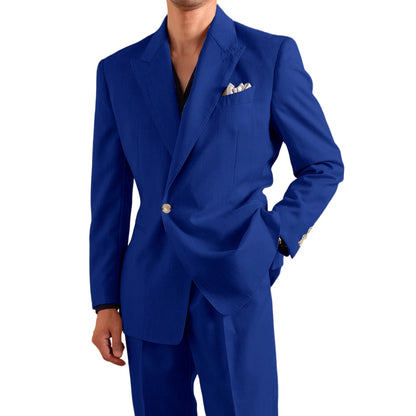Linen Peak-Lapel Wedding Suit Set