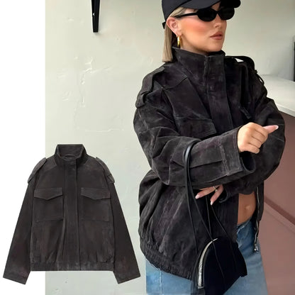 Suede Bomber Jacket
