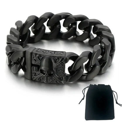 Men’s Heavy Punk Skull Cuban Bracelet