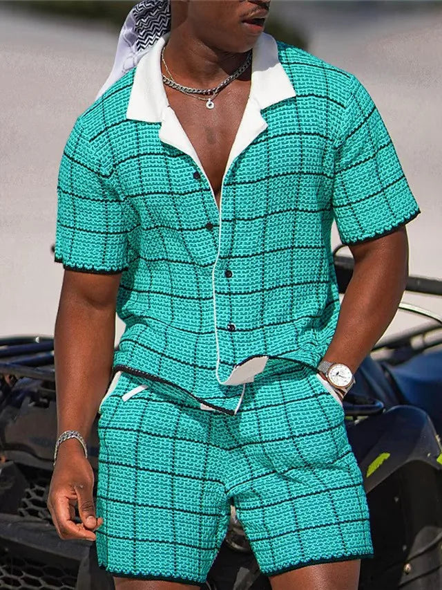 Hawaiian 3D Print Shirt Shorts Set