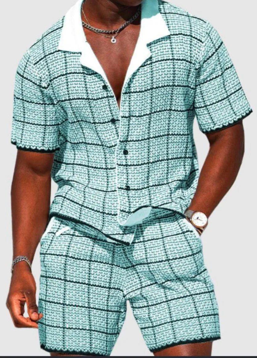Hawaiian 3D Print Shirt Shorts Set