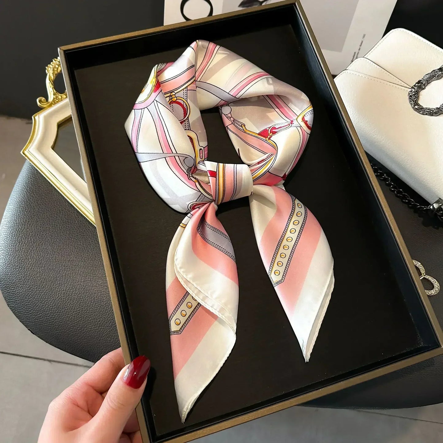 Luxury Print Silk Square Scarf