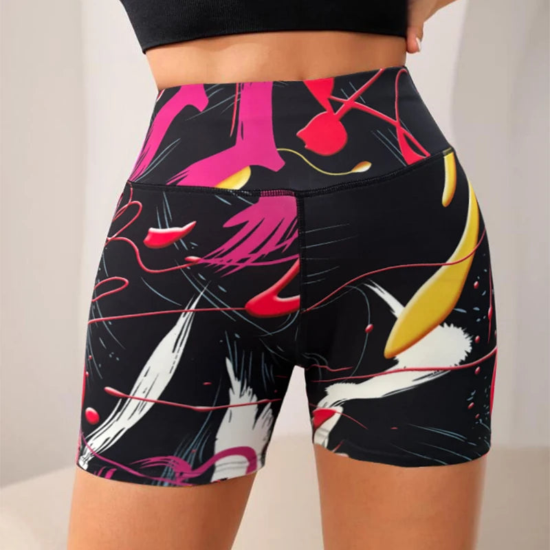 Love Print Yoga Shorts