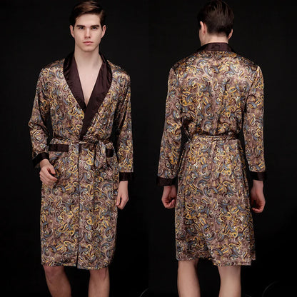 Golden Dragon Silk Bathrobe