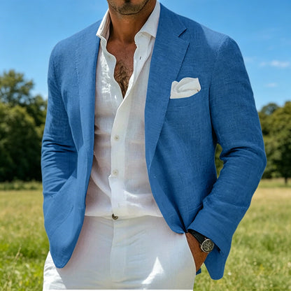 Linen Notch-Lapel Slim Sport Coat