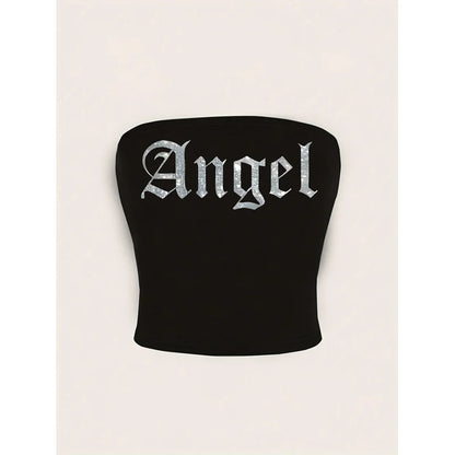 Gothic Script Bandeau Top