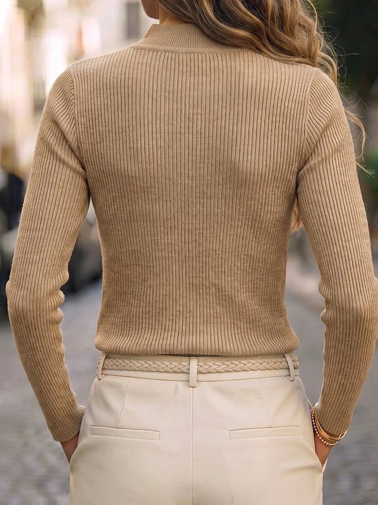 Slim Fit Button Pullover Sweater