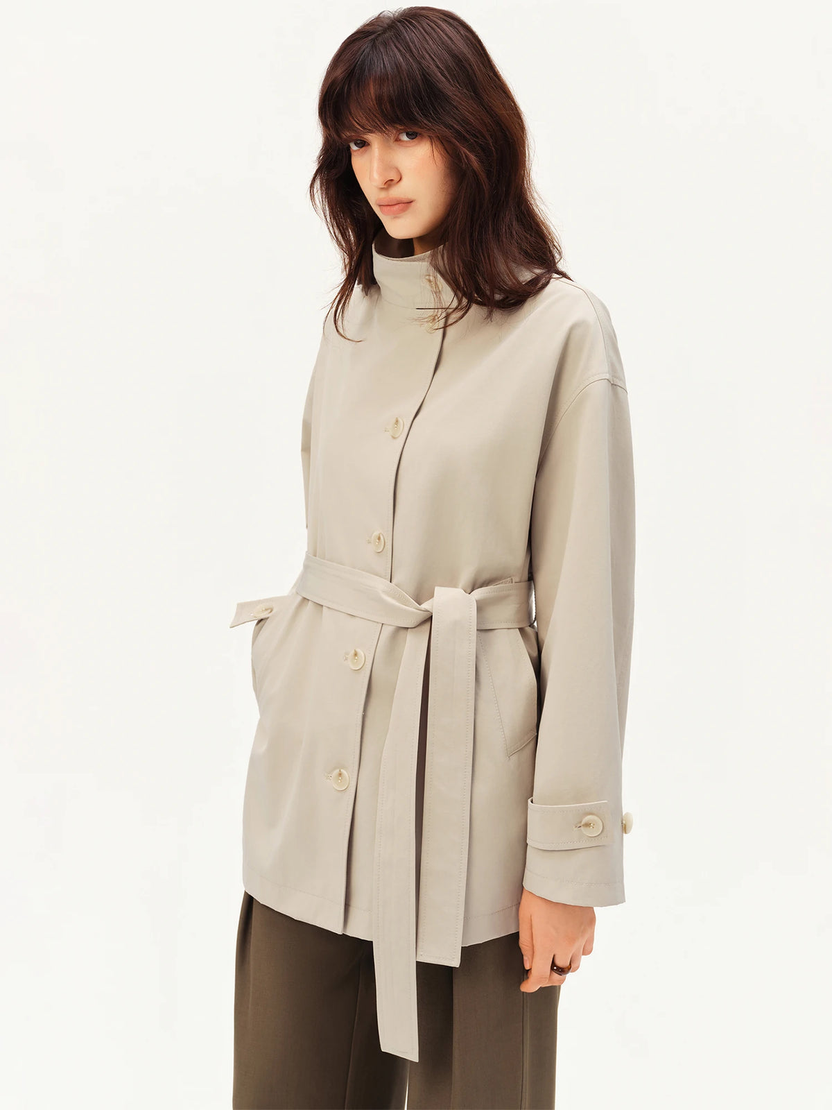 Belted Single-Breasted Trench Coat