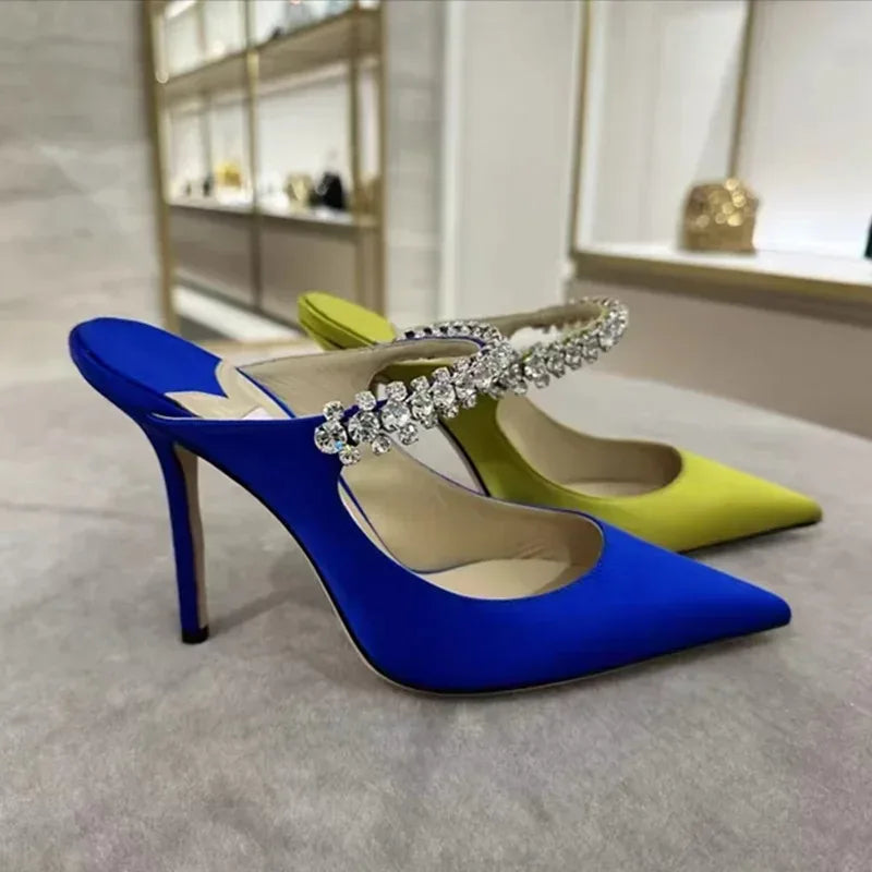 Silk Beaded Mule Sandals