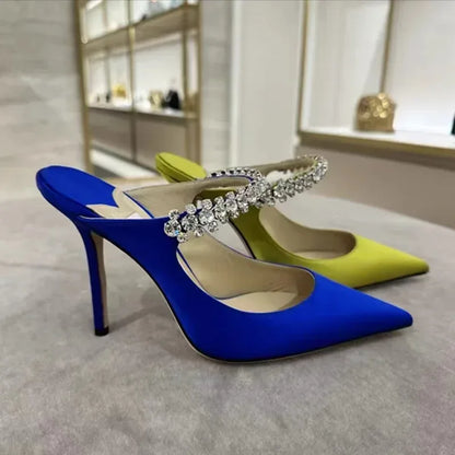 Silk Beaded Mule Sandals