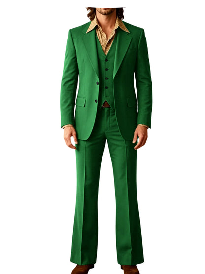 Retro Bell-Bottom Three-Piece Suit
