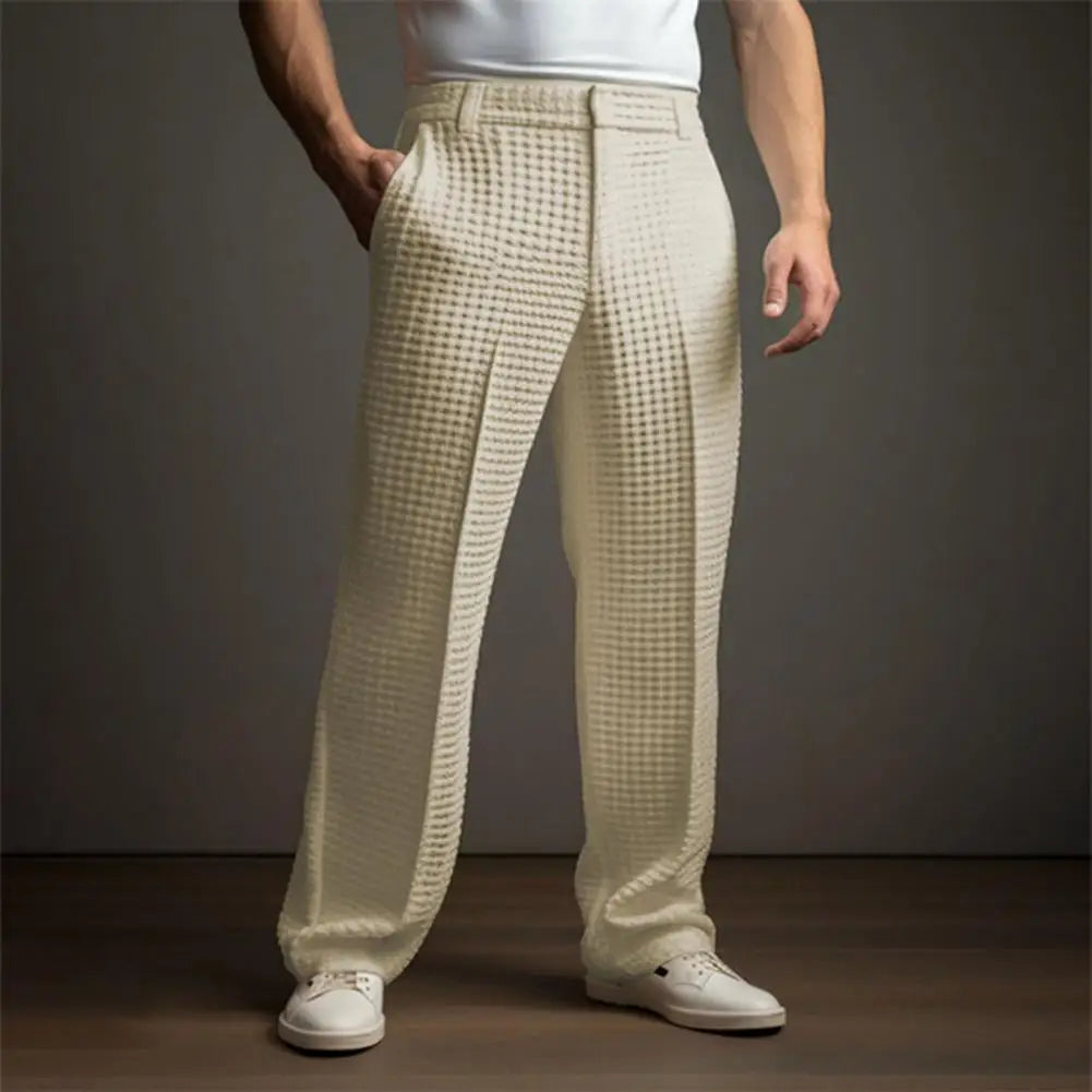 Waffle Dress Wide-Leg Trousers