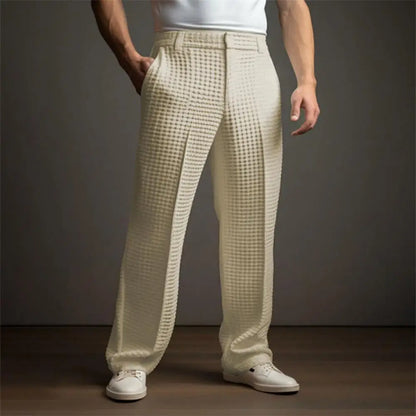Waffle Dress Wide-Leg Trousers
