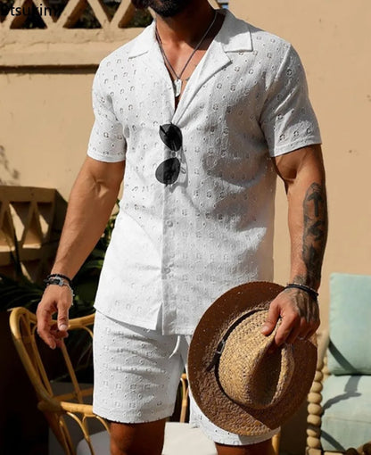 Hawaiian 3D Print Shirt Shorts Set