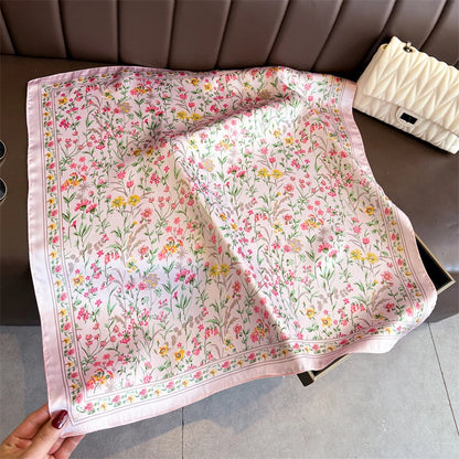 Floral Polyester Square Scarf