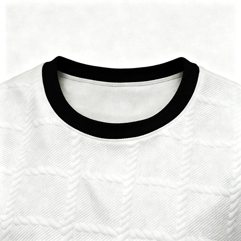 Jacquard Contrast-Trim Tank Top