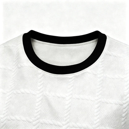 Jacquard Contrast-Trim Tank Top