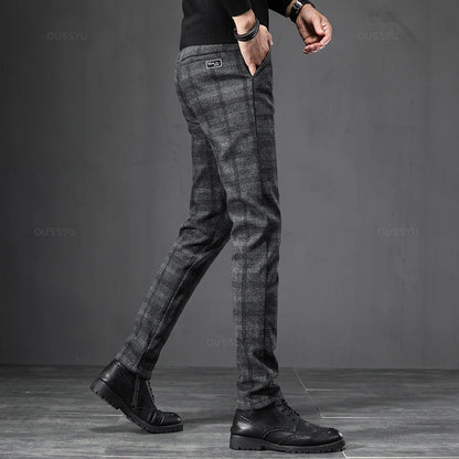 England Plaid Stretch Dress Pants