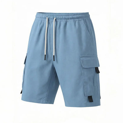 Cargo Shorts Drawstring Buckle Pockets