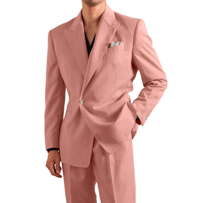 Linen Peak-Lapel Wedding Suit Set