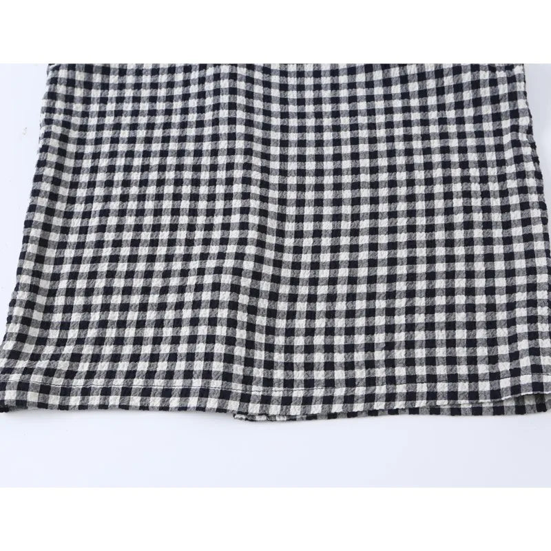 Gingham Wide-Strap Dress