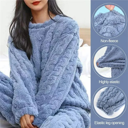 Soft Coral Velvet Jacquard Pajama Set