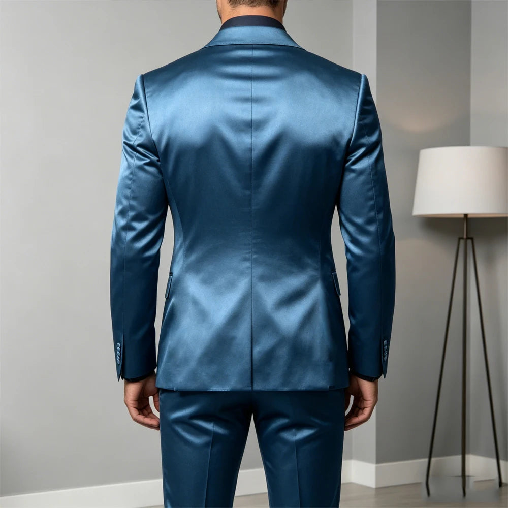 Satin Peak-Lapel Tuxedo Suit Set