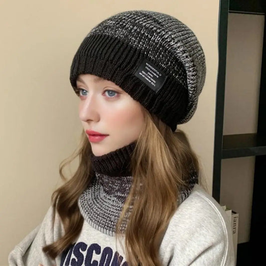Gradient Plush Fur-Lined Beanie