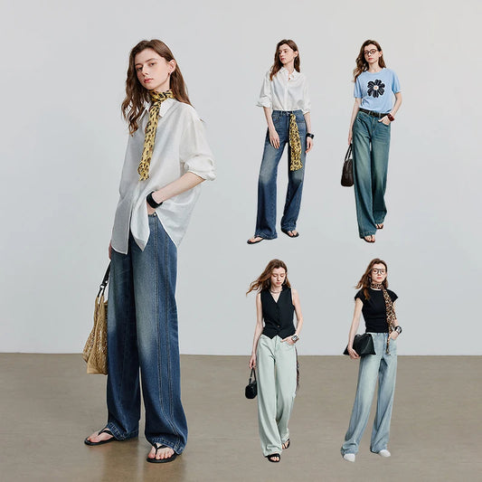 Toyouth Puff Splicing Jeans