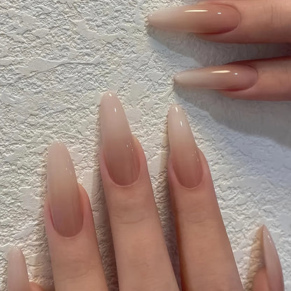 Almond Red Press Nails