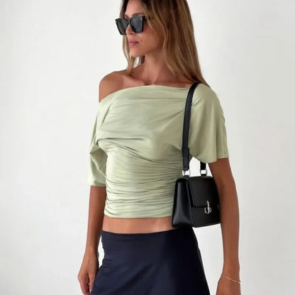 One-Shoulder Short-Sleeve Top