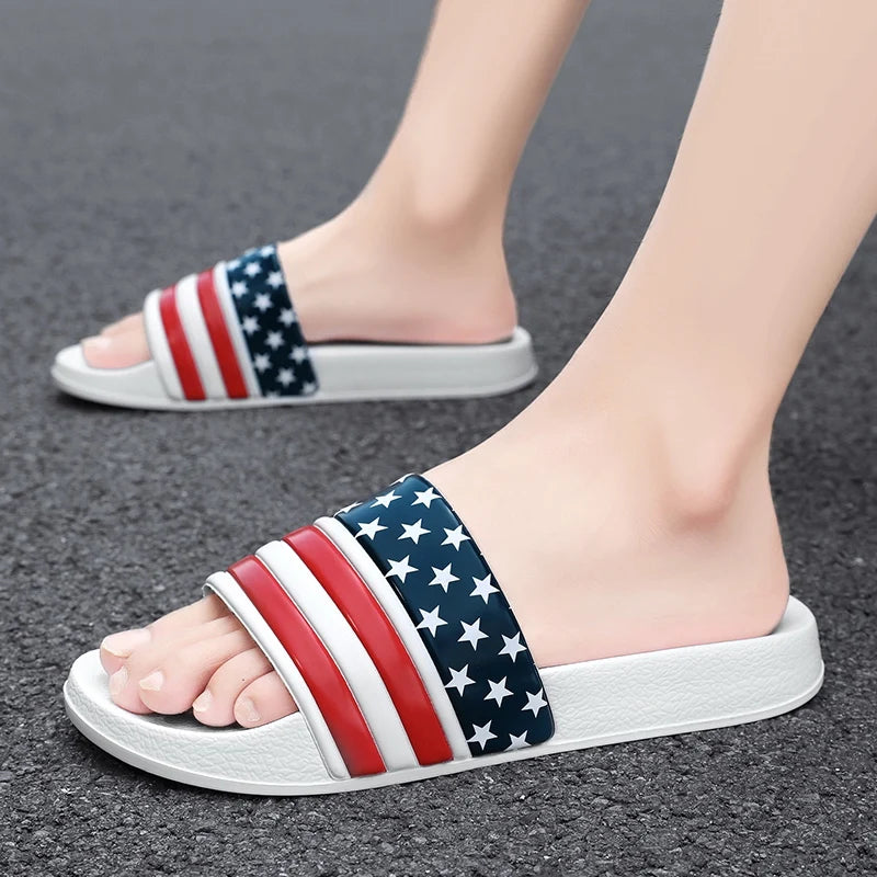 Eva Platform Striped Slippers