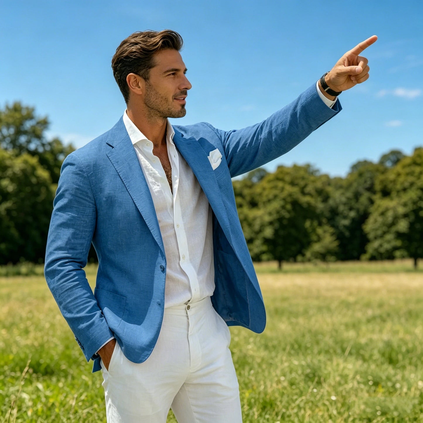 Linen Notch-Lapel Slim Sport Coat