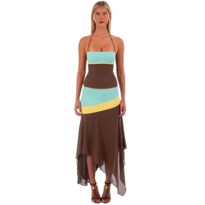 Patchwork Camisole Skirt Set