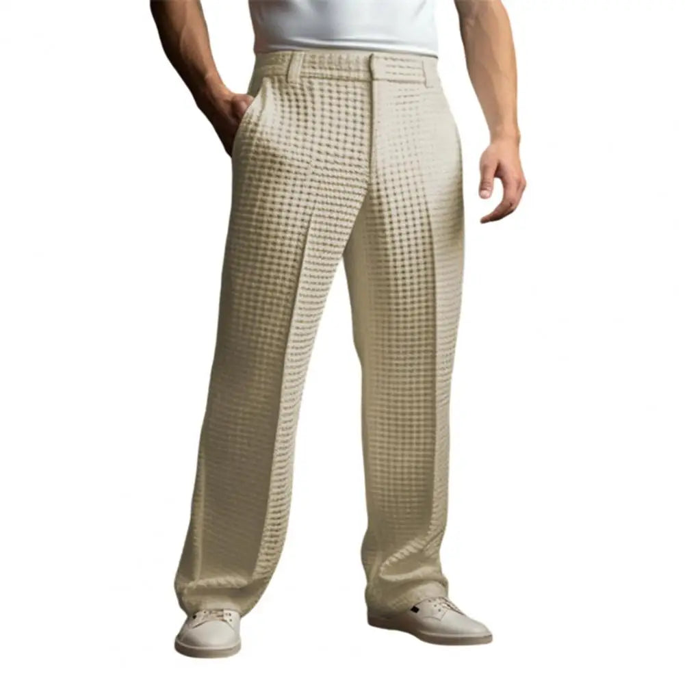 Waffle Dress Wide-Leg Trousers