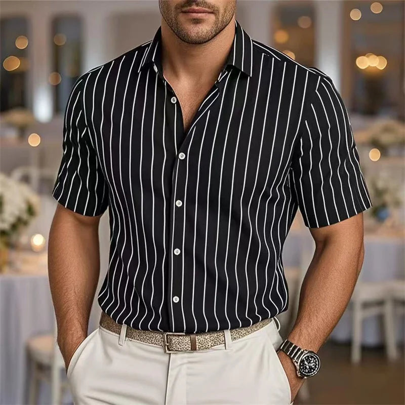 Striped Silk Party Shirt