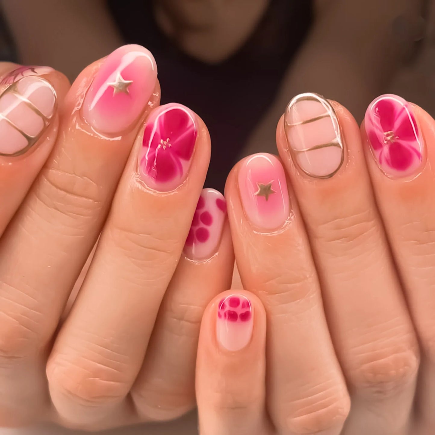 Floral Resin Press On Nails