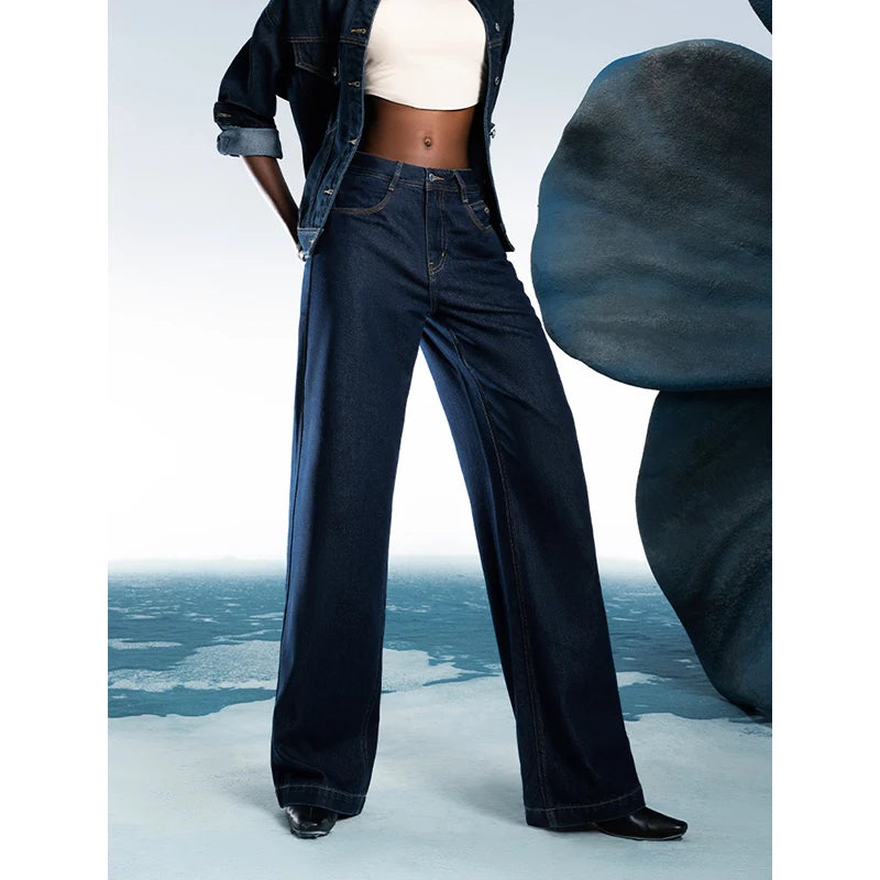 Toyouth Mid-Waist Wide-Leg Jeans