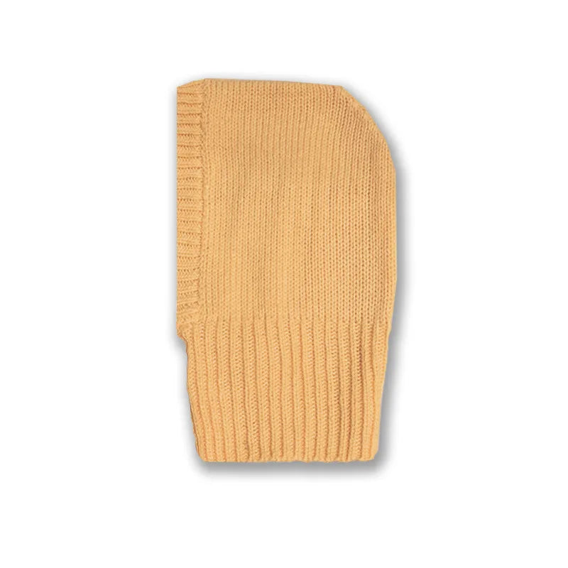 Wool Blend Hooded Scarf Beanie