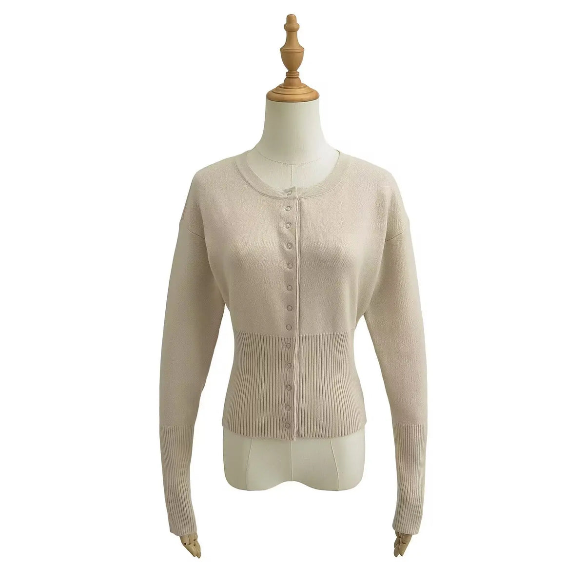 Ribbed Cropped Knit Cardigan