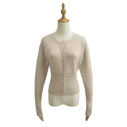 Ribbed Cropped Knit Cardigan