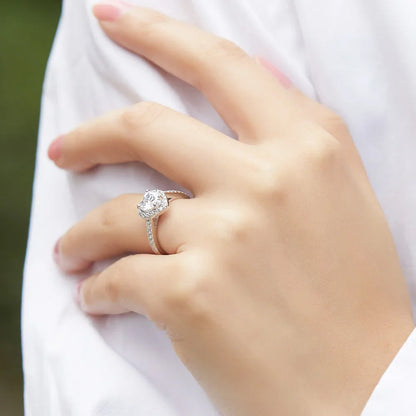 Pink Heart Moissanite Ring