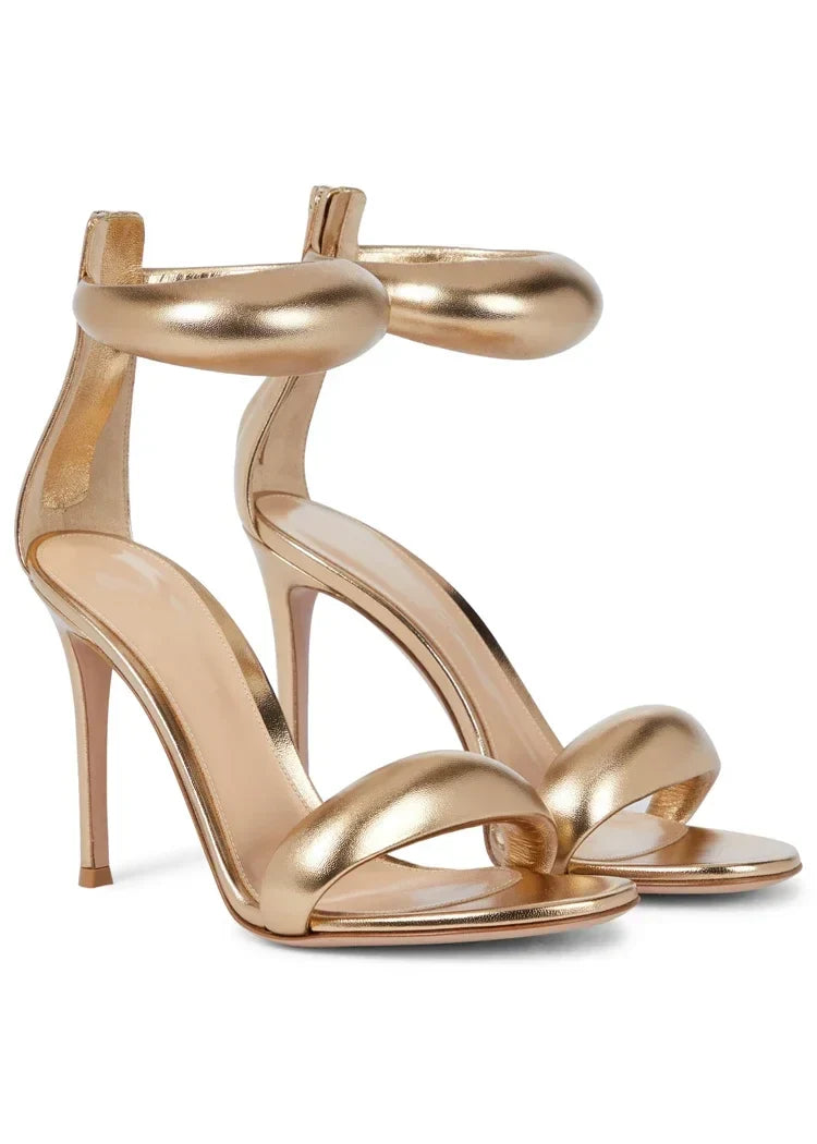 Gold Slim Heel Sandals