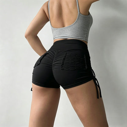 Ruched High-Waist Yoga Shorts