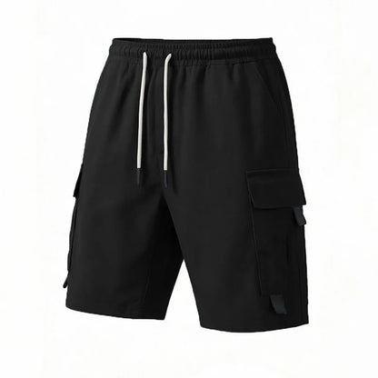 Cargo Shorts Drawstring Buckle Pockets